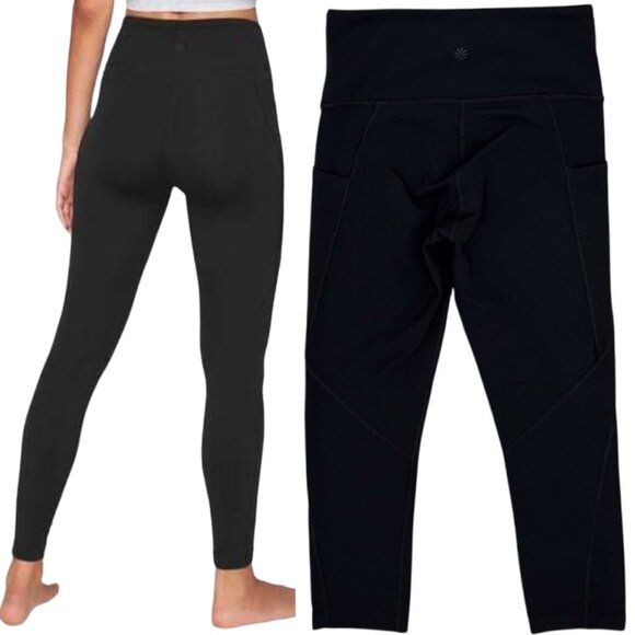 Athleta Salutation Stash Pocket Tight in Powervita Black Leggings Women's Sz XSP - Picture 2 of 16